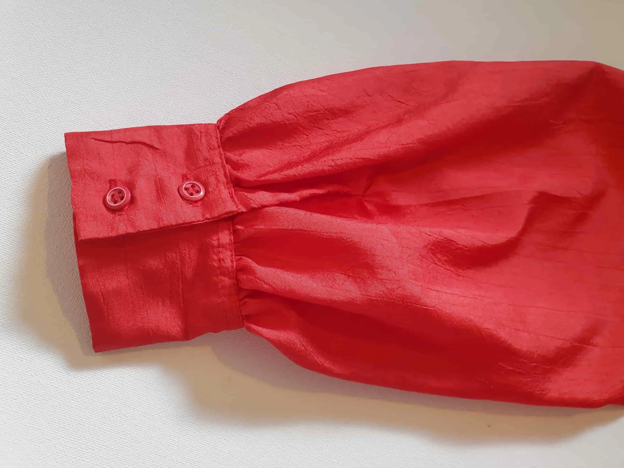 1980s Red Pussy Bow Blouse by Pelaco - L
