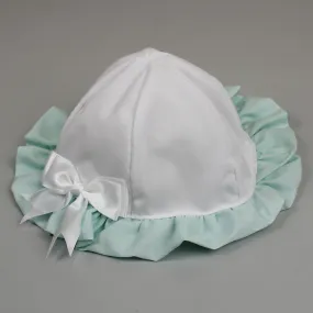 Baby Girls Sunhat - White and Mint