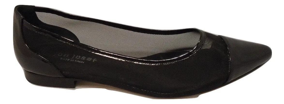 Caspe2 Black Patent Leather Mesh Jon Josef Flat