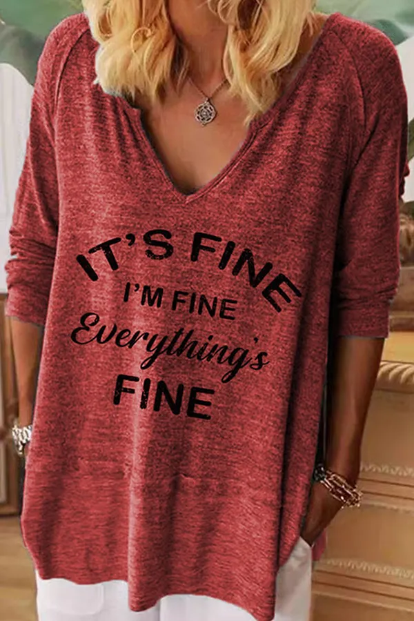 Casual & Stylish Letter Basic V Neck Tops(7 Colors)