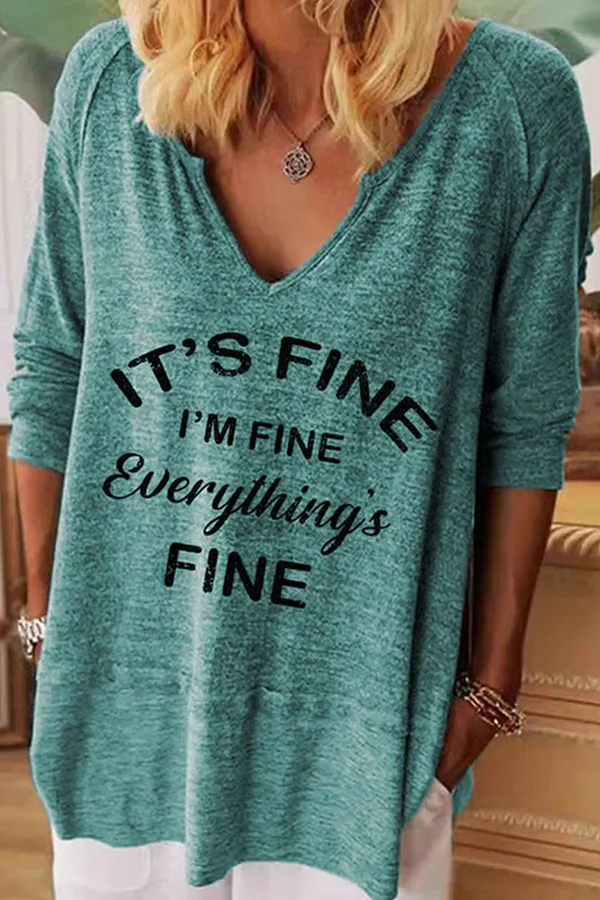 Casual & Stylish Letter Basic V Neck Tops(7 Colors)