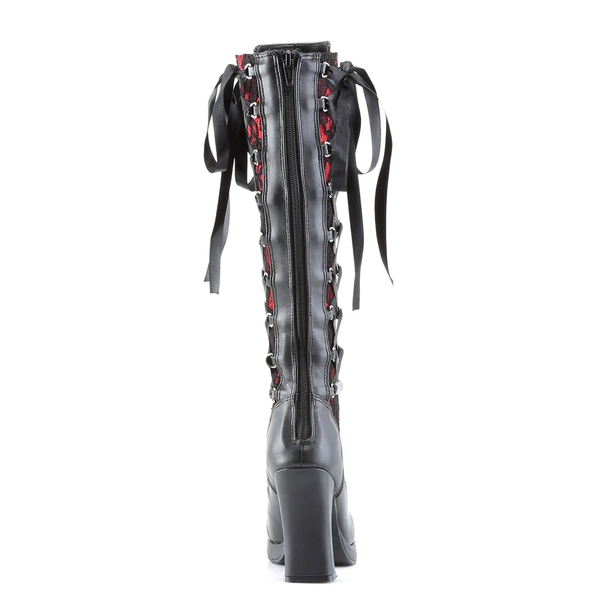 CRYPTO-106 Demoniacult Alternative Footwear Women's Lace Calf High Boots