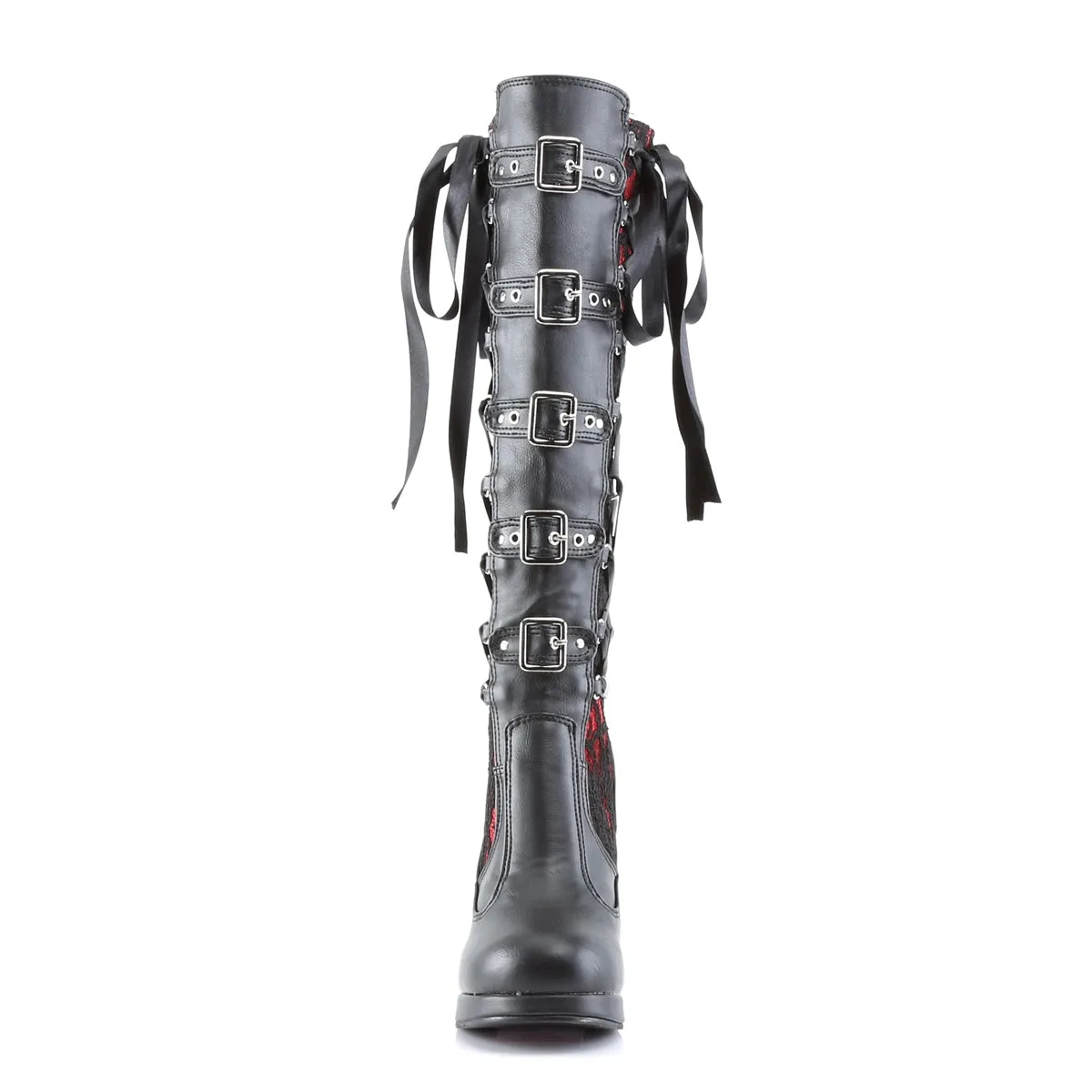 CRYPTO-106 Demoniacult Alternative Footwear Women's Lace Calf High Boots