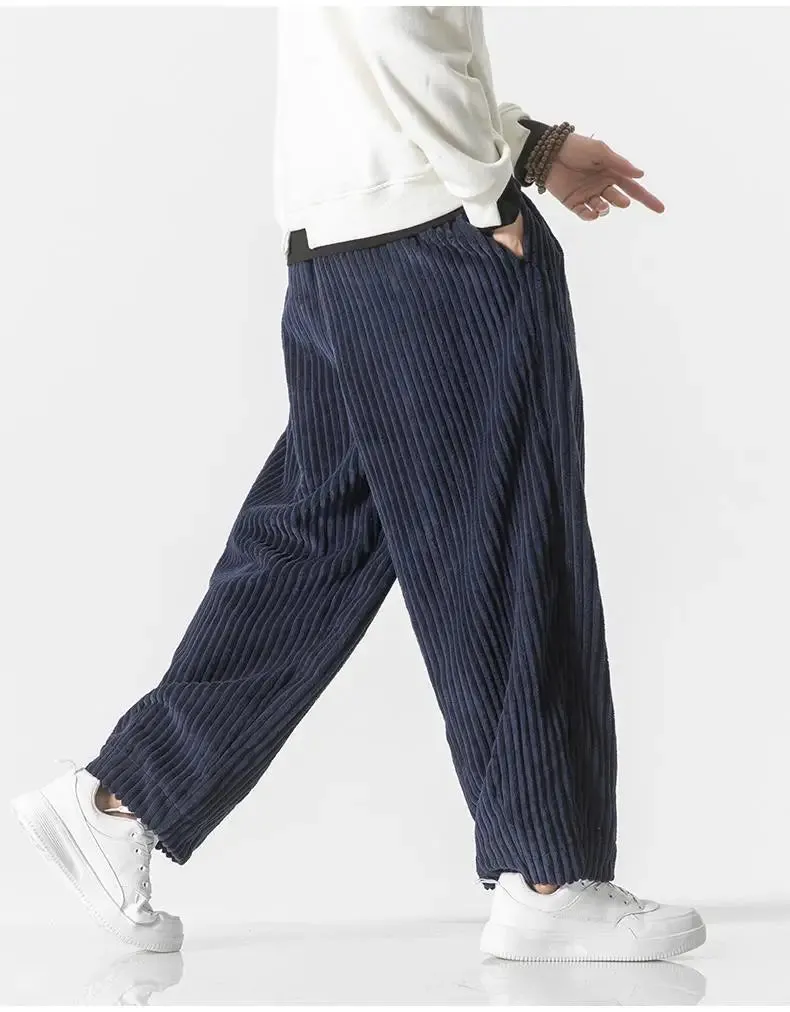 Hugo - Corduroy Loose Straight Trousers with Wide Legs