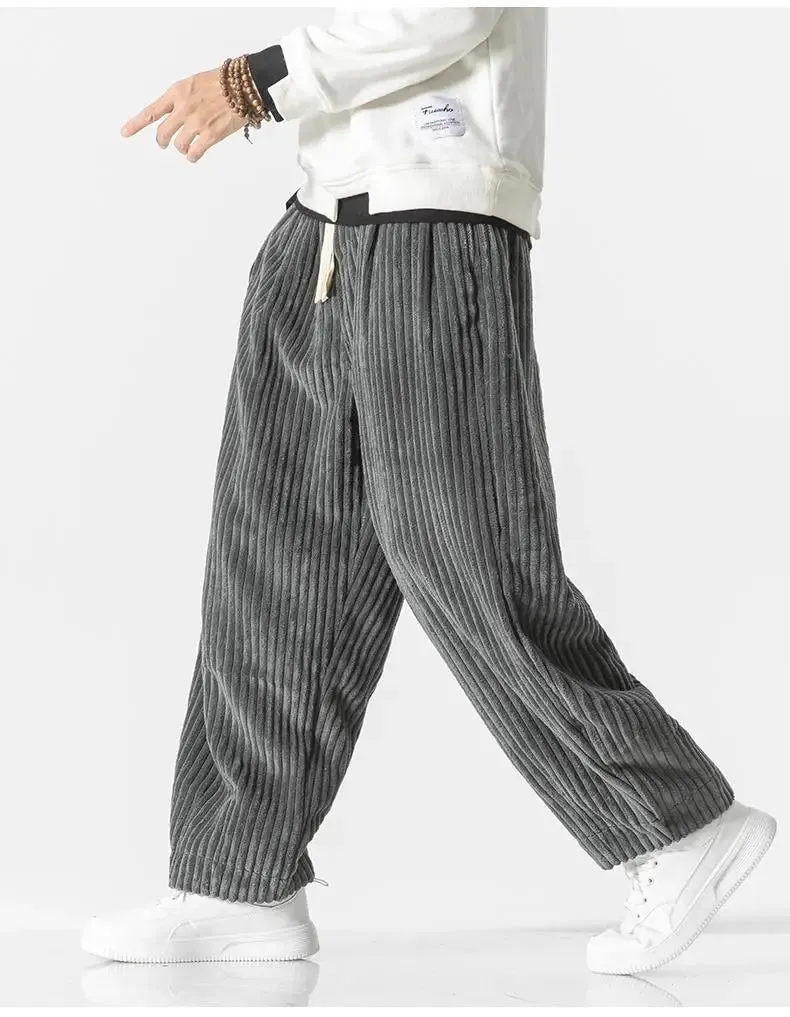 Hugo - Corduroy Loose Straight Trousers with Wide Legs