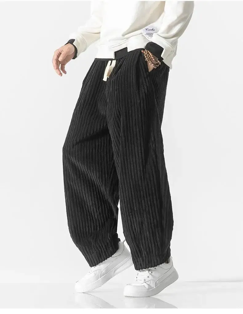 Hugo - Corduroy Loose Straight Trousers with Wide Legs