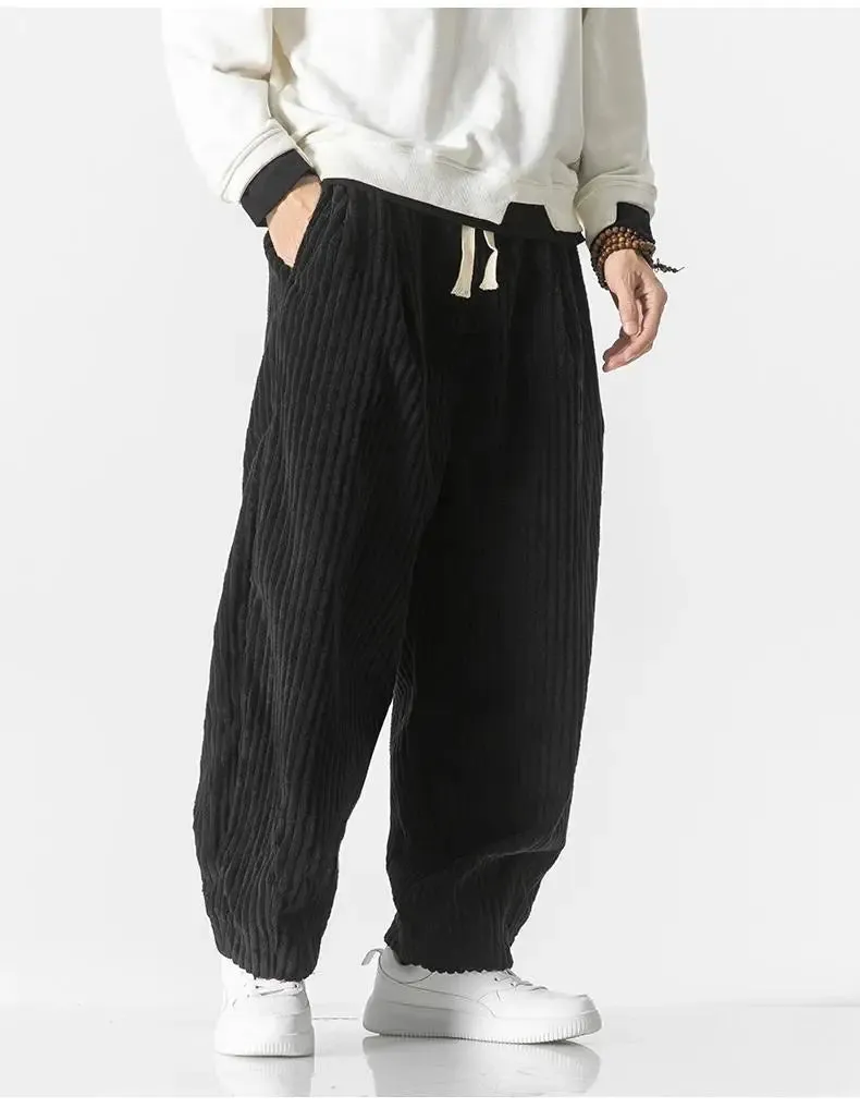Hugo - Corduroy Loose Straight Trousers with Wide Legs