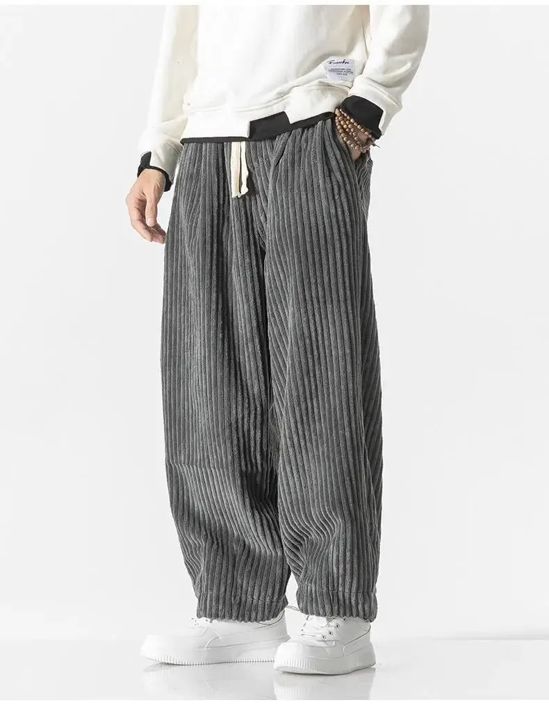 Hugo - Corduroy Loose Straight Trousers with Wide Legs