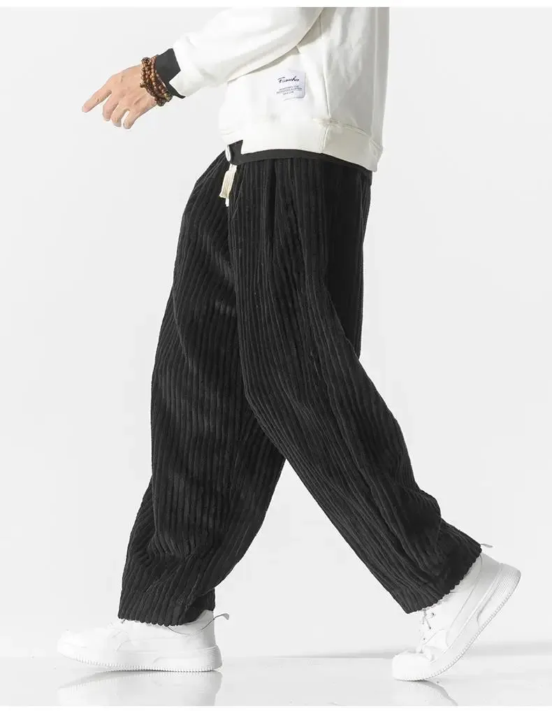 Hugo - Corduroy Loose Straight Trousers with Wide Legs