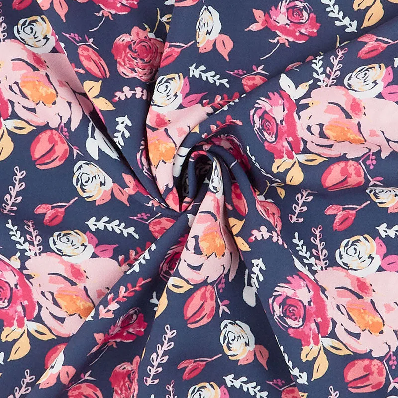 Melissa Mora - Floral Navy Rayon Yardage
