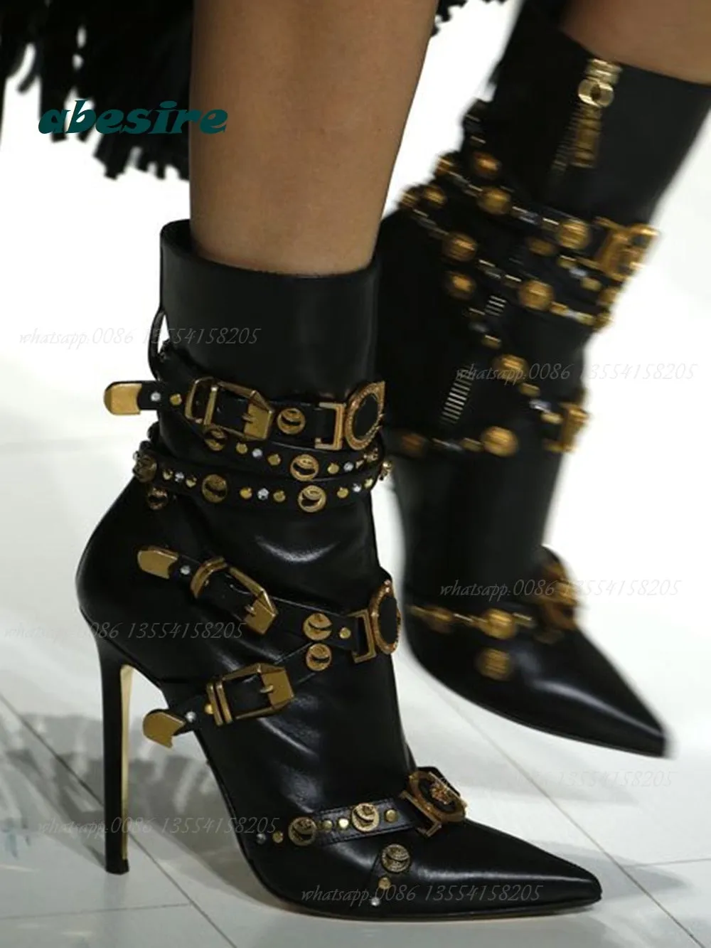 Rivet Gladiator Belt Buckle Boots