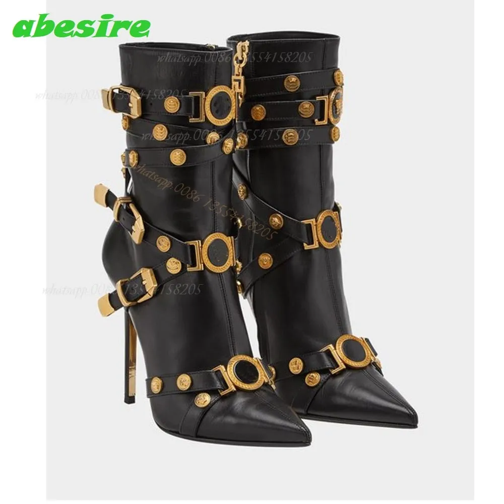 Rivet Gladiator Belt Buckle Boots