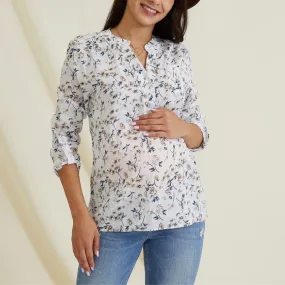 Stylish Floral Print Nursing Shirt