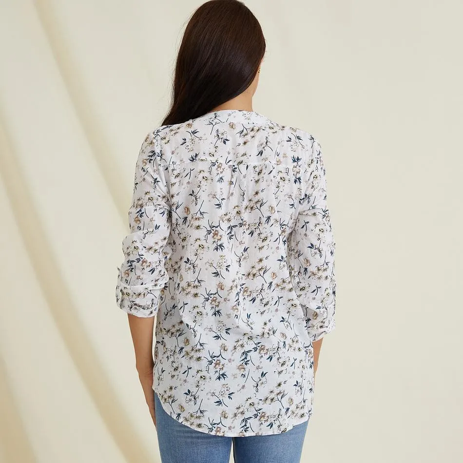 Stylish Floral Print Nursing Shirt