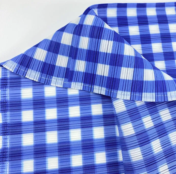 Stylish Gingham Colorblock Patchwork Batwing Top